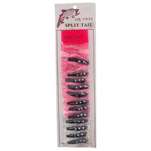 Better Baits Lil' Cuts Split Tail 1/32 Oz Card Of 12 Black/White Dots