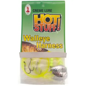 Creme Lure Hot Stuff Walleye Harness Size 4 Hammered Nickel Blade Chart Leader Qty 3