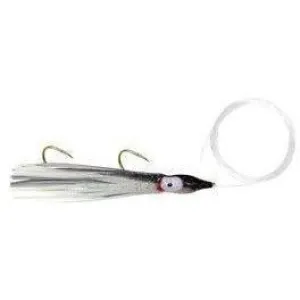 Danielson Squid Rigged SQDR45114 4.5" Glow/Black w/Silver Glitter Qty 1