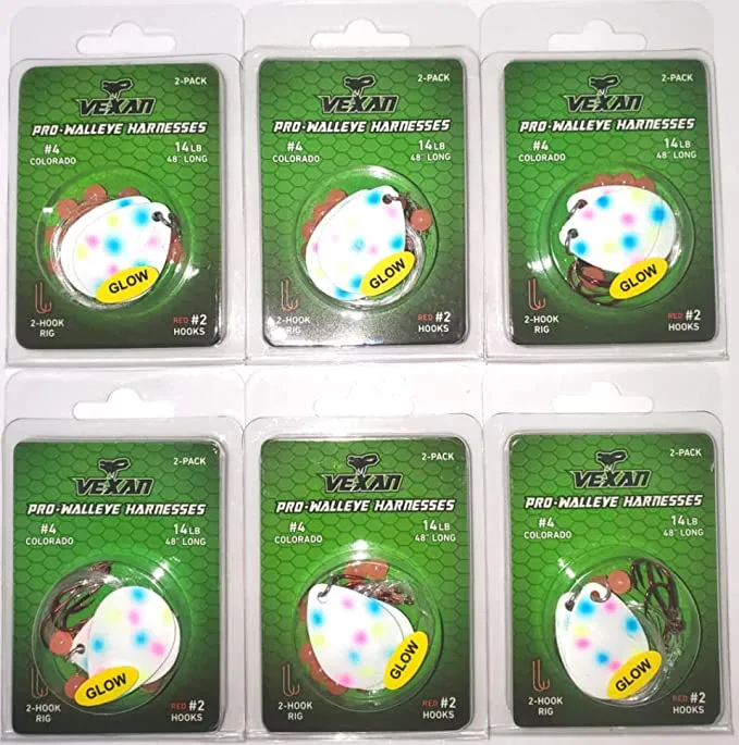 GLOW Walleye Crawler Harnesses Variety Kit - 12 pack