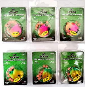 GLOW Walleye Crawler Harnesses Variety Kit - 12 pack