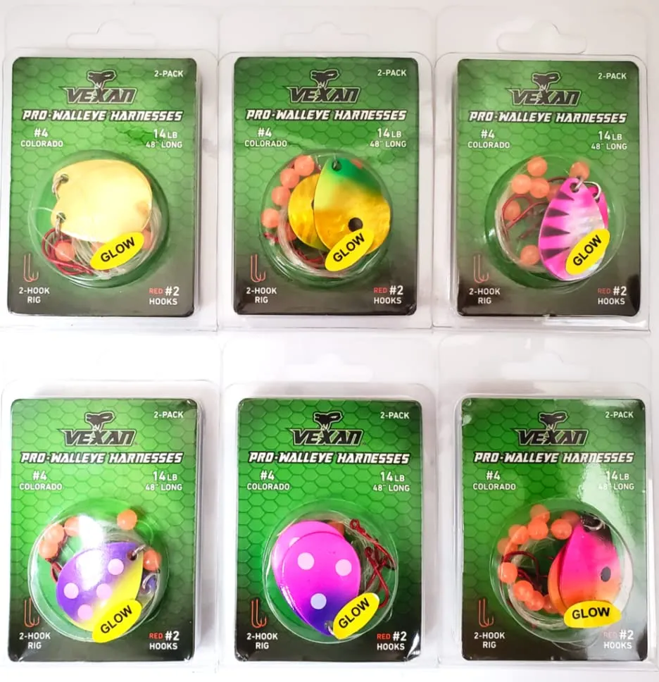 GLOW Walleye Crawler Harnesses Variety Kit - 12 pack