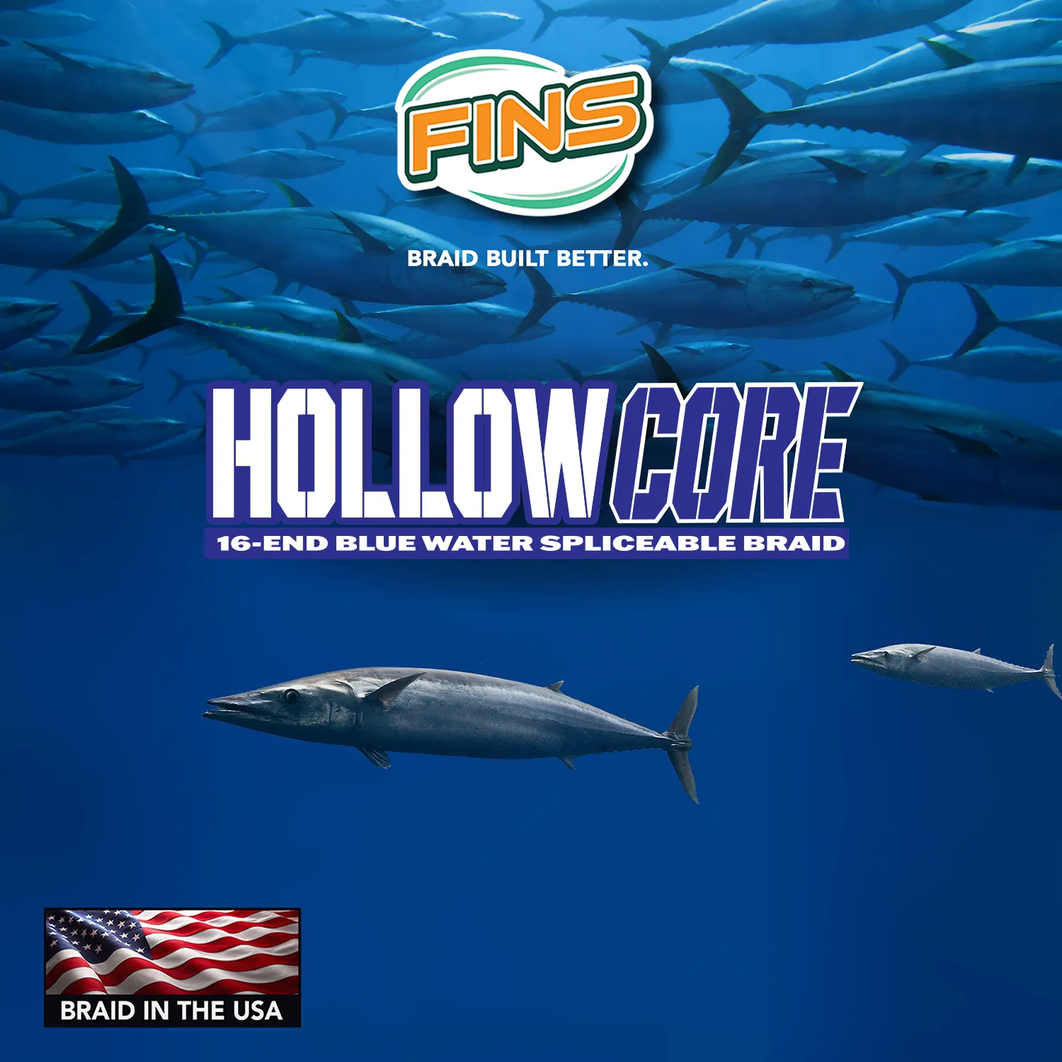 Hollow Core Fishing Braid 80lb. (White)