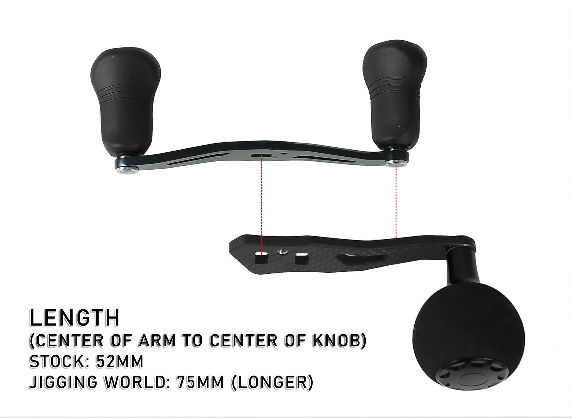 Jigging World Power Handle for Shimano Tranx 300 & 400 Baitcasting Reels