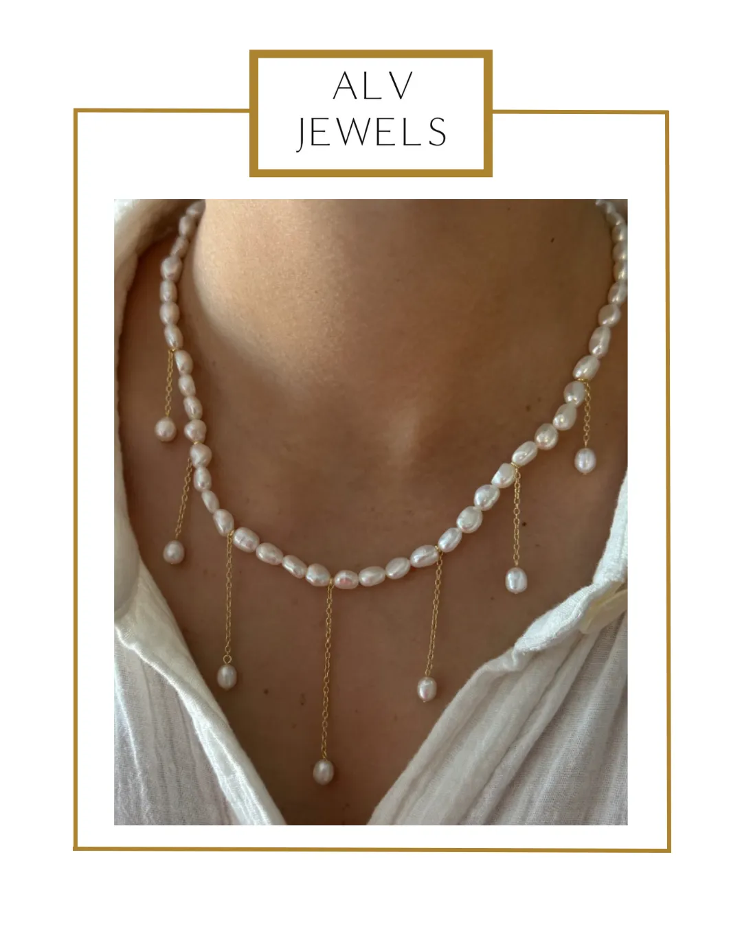 Pearl & Chain Necklace | ALV Jewels