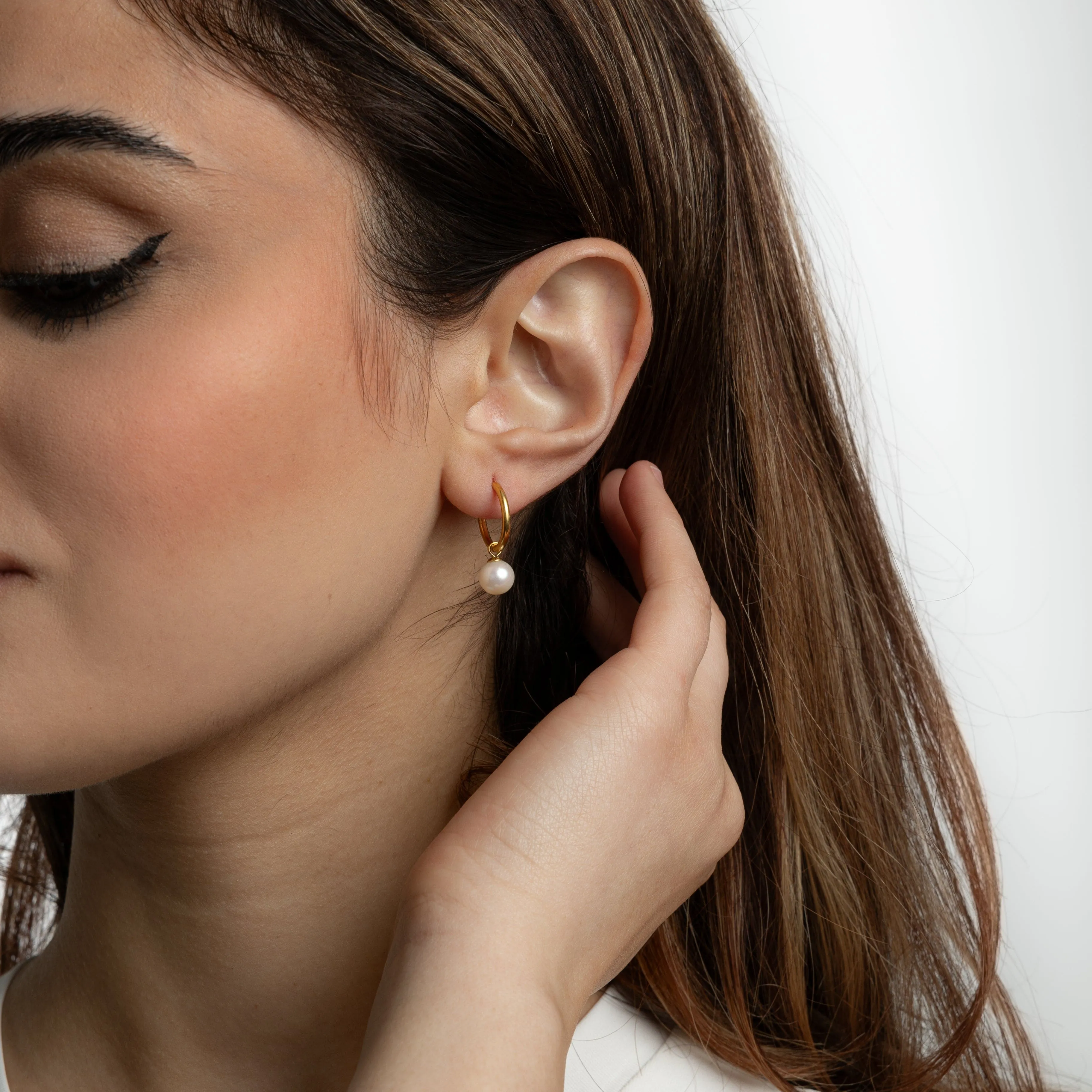 Pearl Hoop Earrings