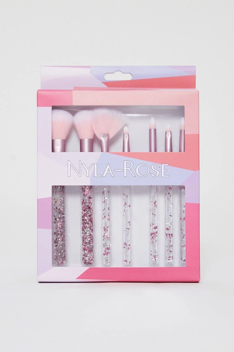 Pink Christmas Make Up Brush Set