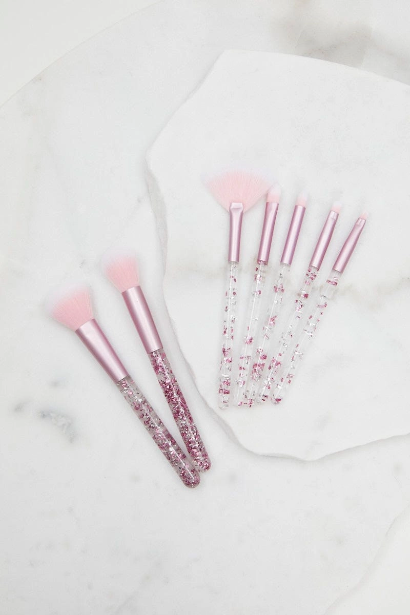 Pink Christmas Make Up Brush Set